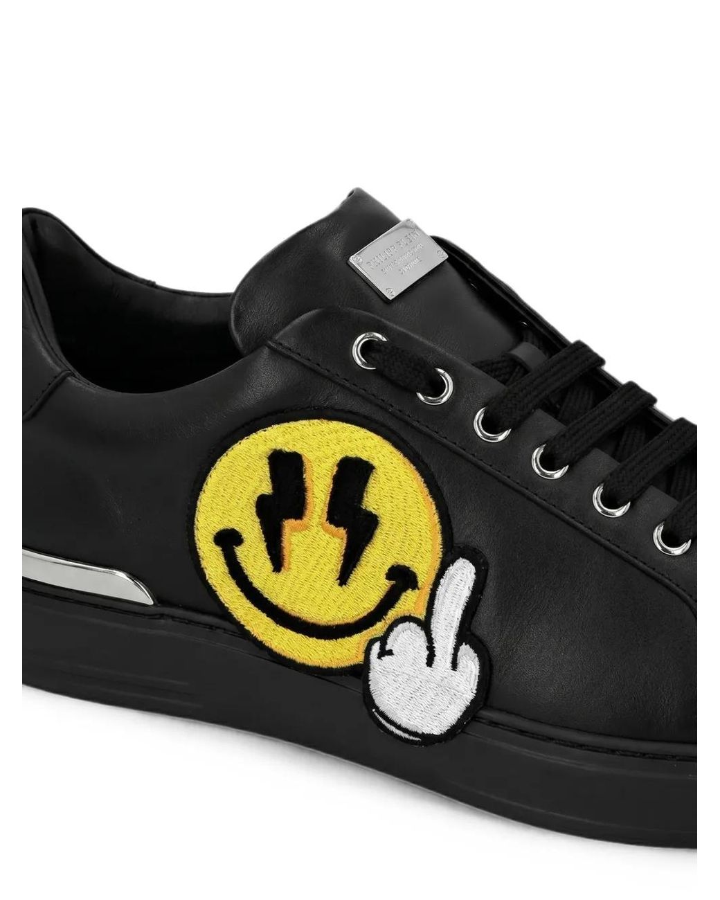 Philipp Plein Black Low-Top Sneakers Smile for men