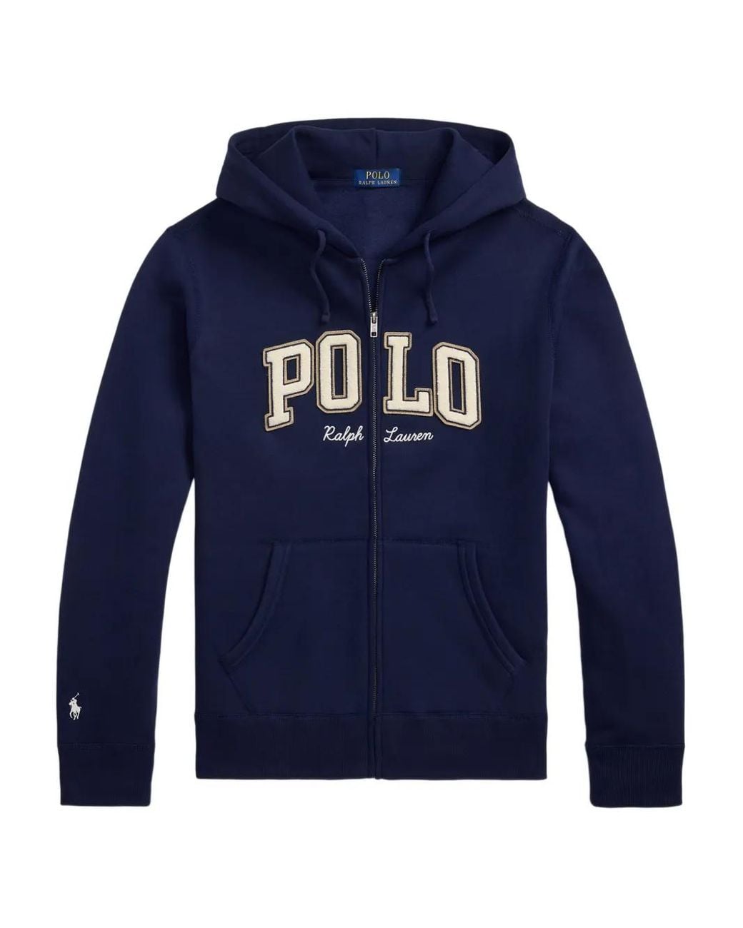 Polo Ralph Lauren Blue Logo-Embroidered Zip-Up Hoodie for men