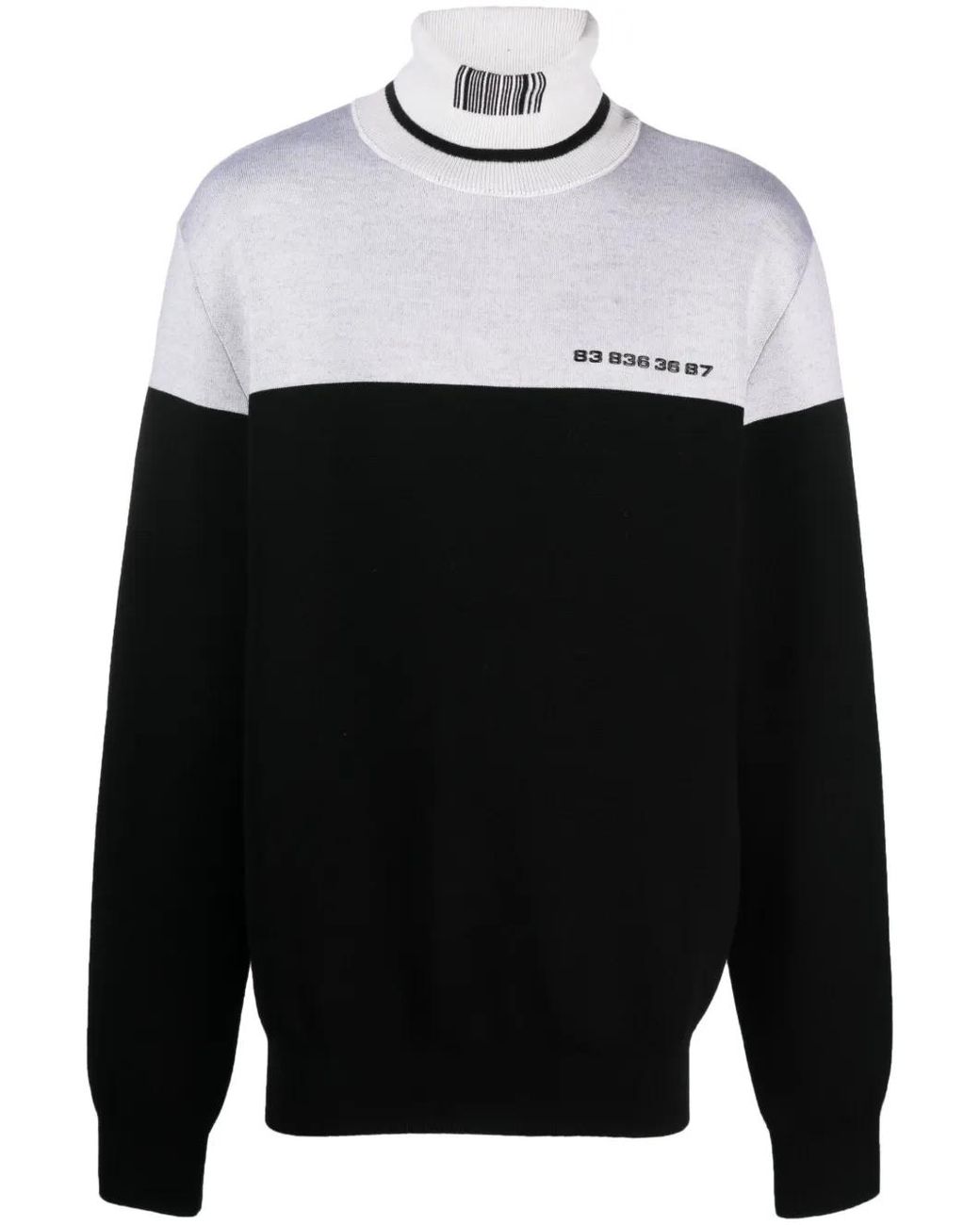 VTMNTS Gray Numbered Roll-Neck Jumper for men