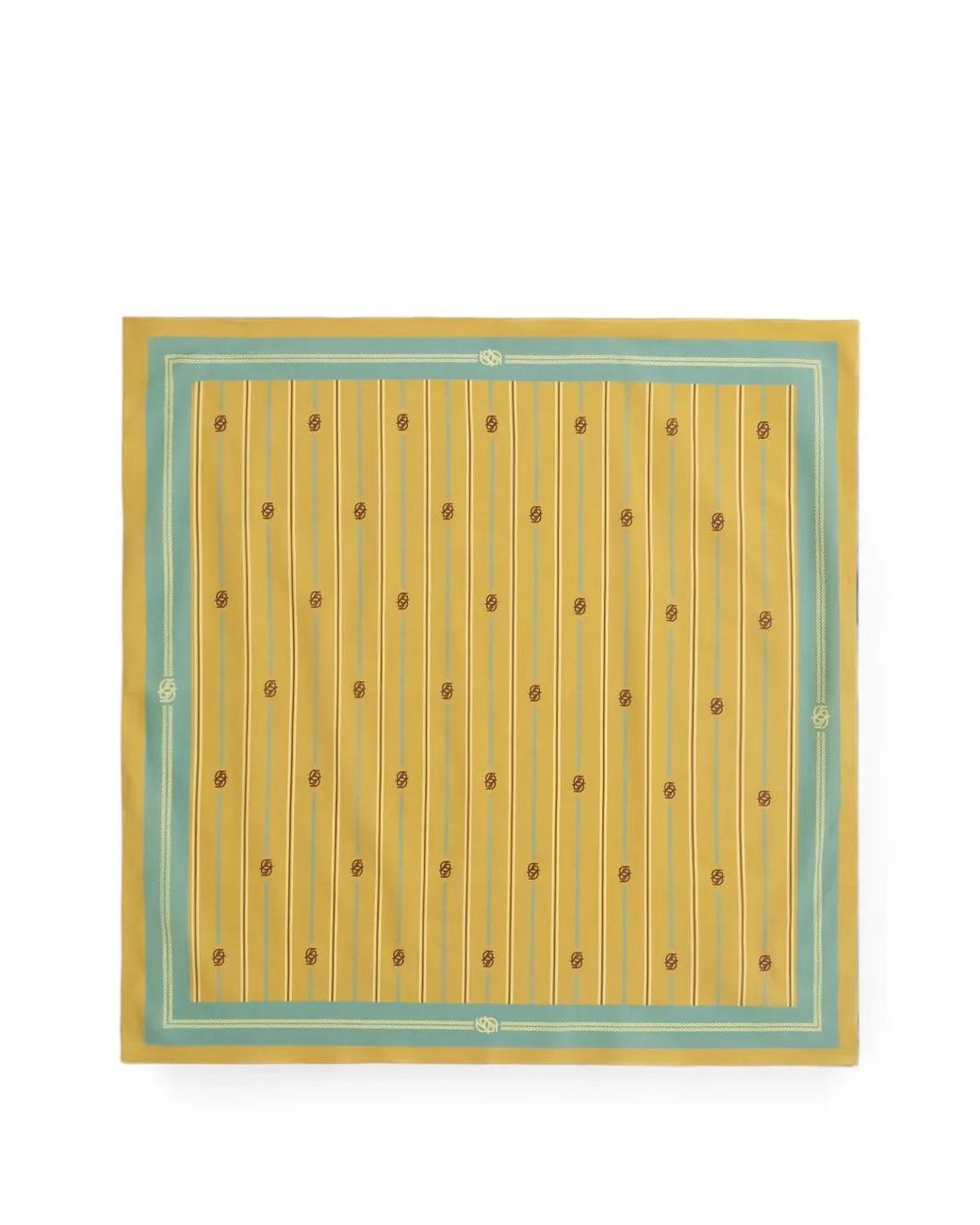 Drole de Monsieur Yellow Logo-Print Striped Scarf for men