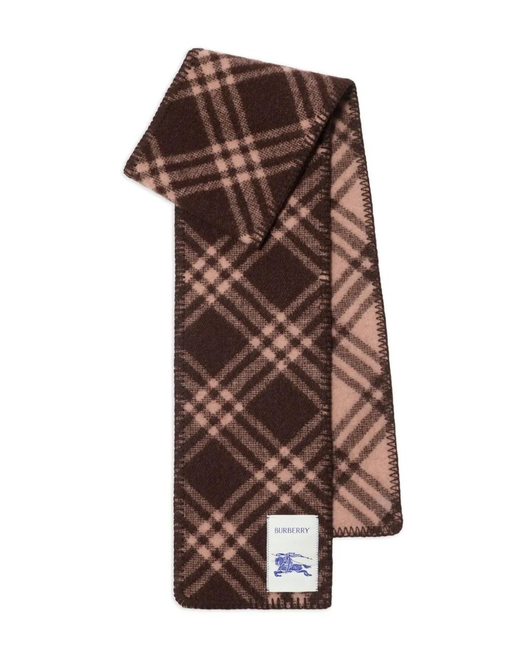 Burberry Brown Check-Pattern Wool Scarf