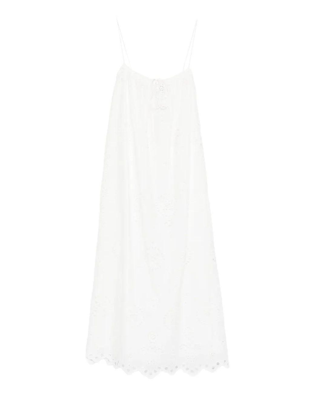 Matteau White Broderie Cami Midi Dress