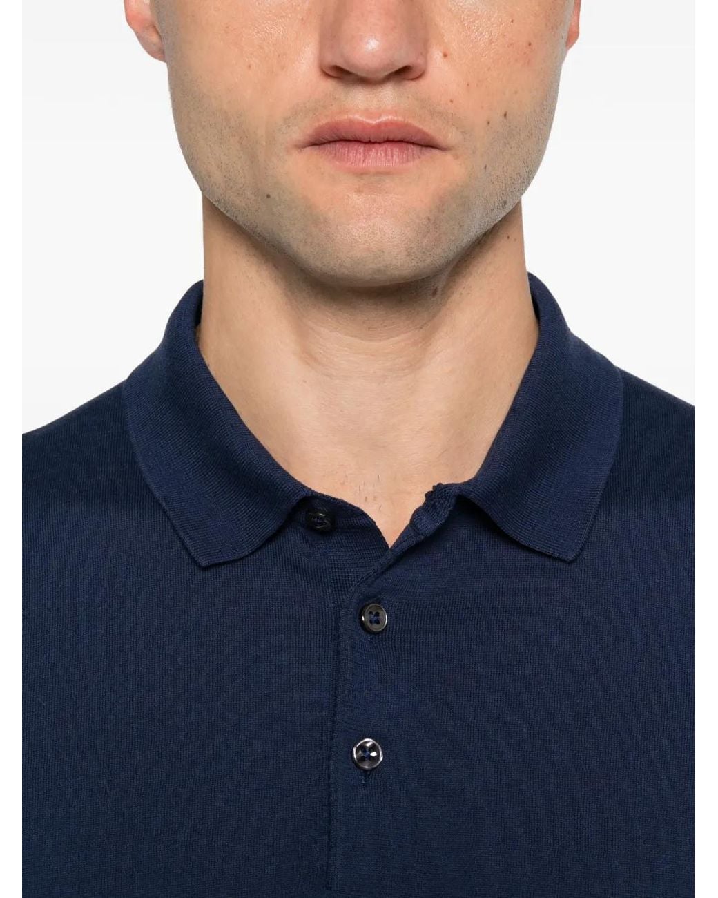Cesare Attolini Blue Short-Sleeve Polo Shirt for men