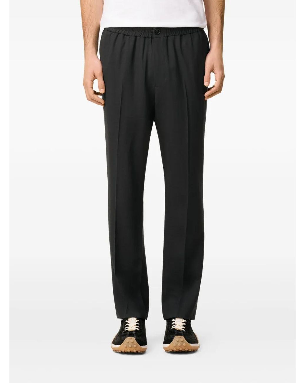 AMI Antraciet Wol Stretch Broek in het Gray voor heren