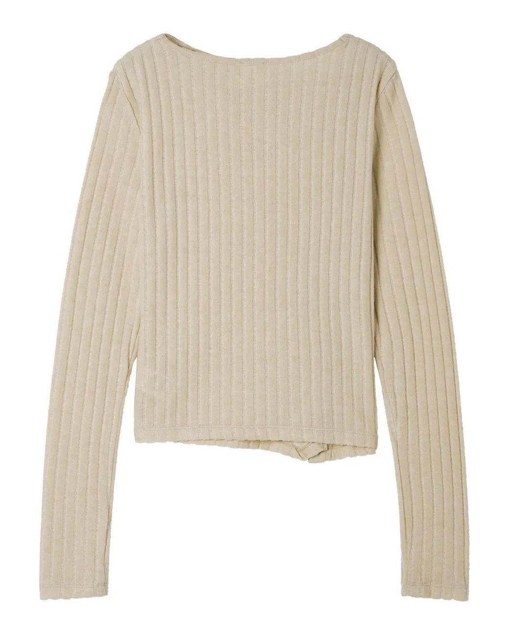 B+ AB Natural Buttoned Ribbed T-Shirt