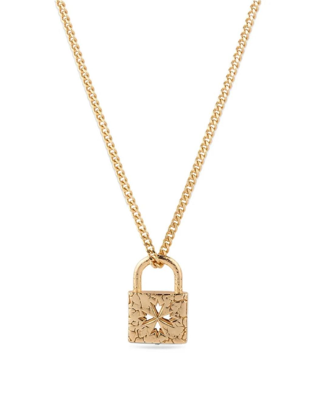Emanuele Bicocchi Metallic Hammered Logo-Pendant Necklace