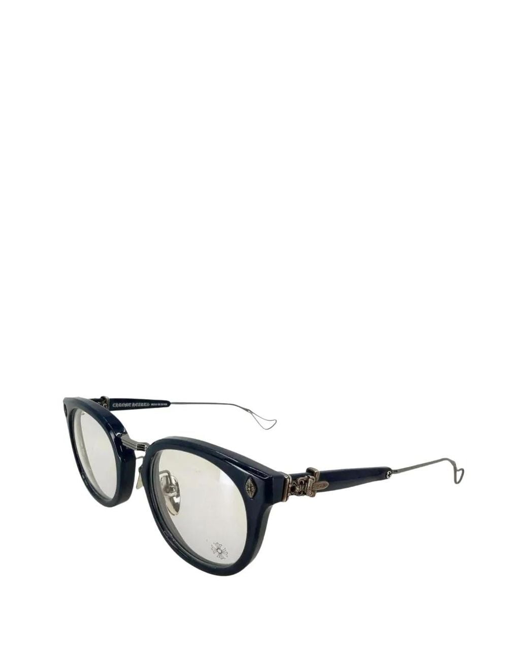Chrome Hearts Black Sac Round-Frame Glasses for men