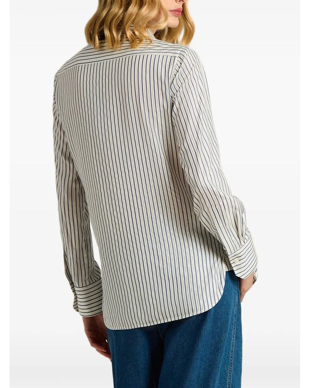 Kiton Gray Chemise Rayée À Détail Noué
