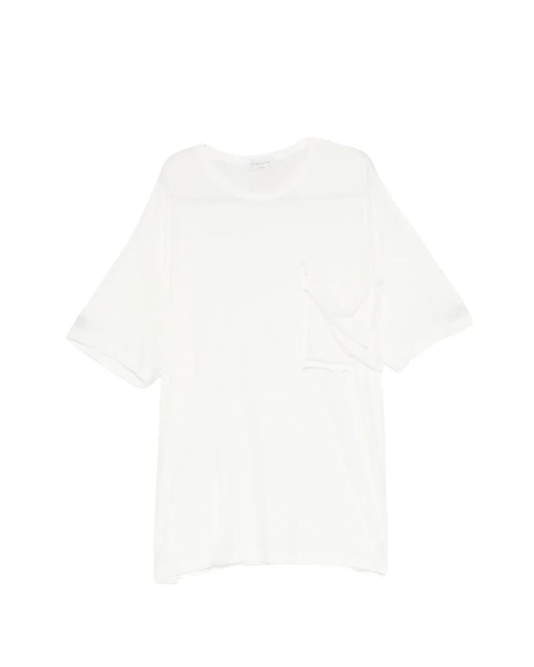 Yohji Yamamoto White Patch-Pocket T-Shirt for men