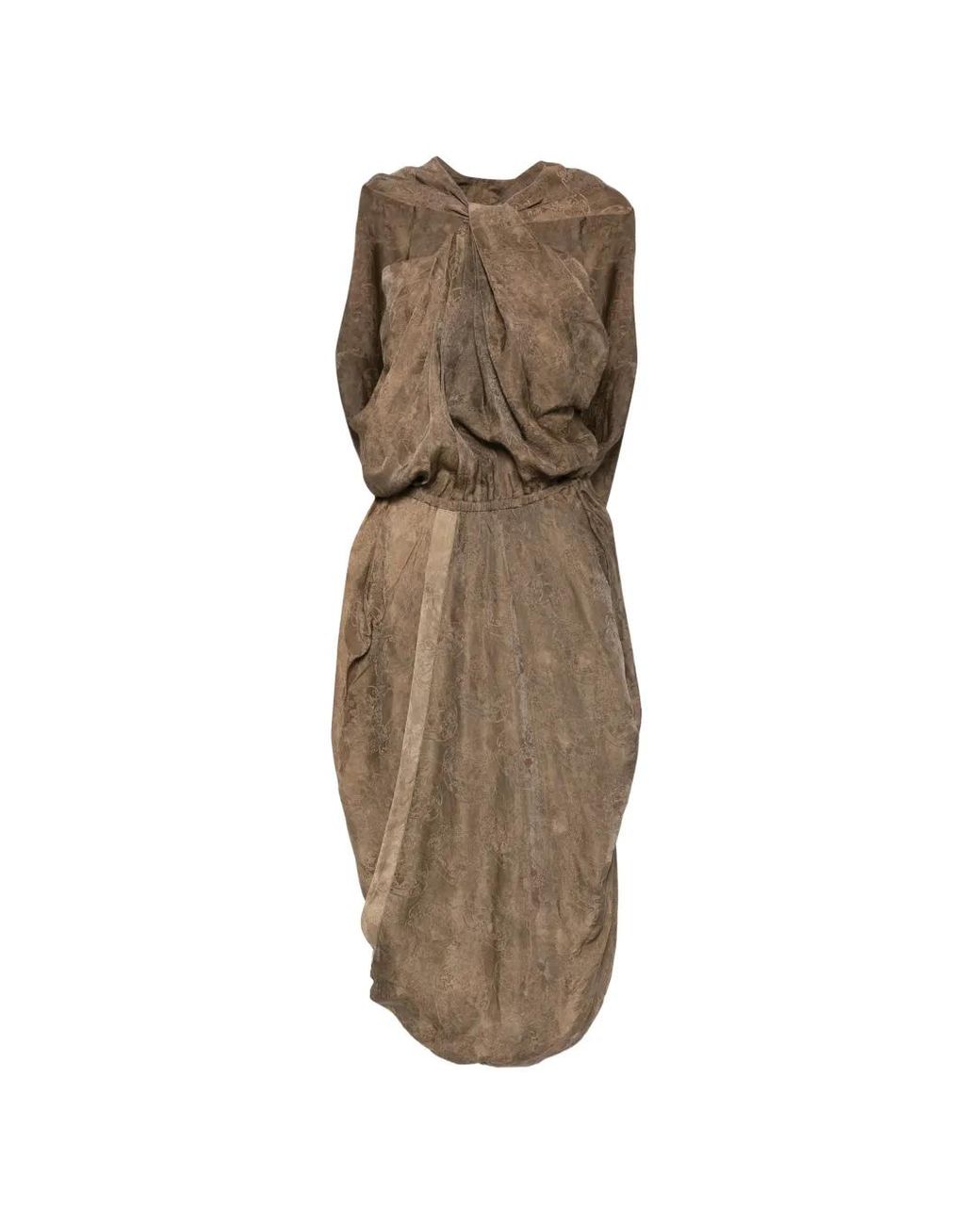 Uma Wang Natural Agnes Sleeveless Midi Dress