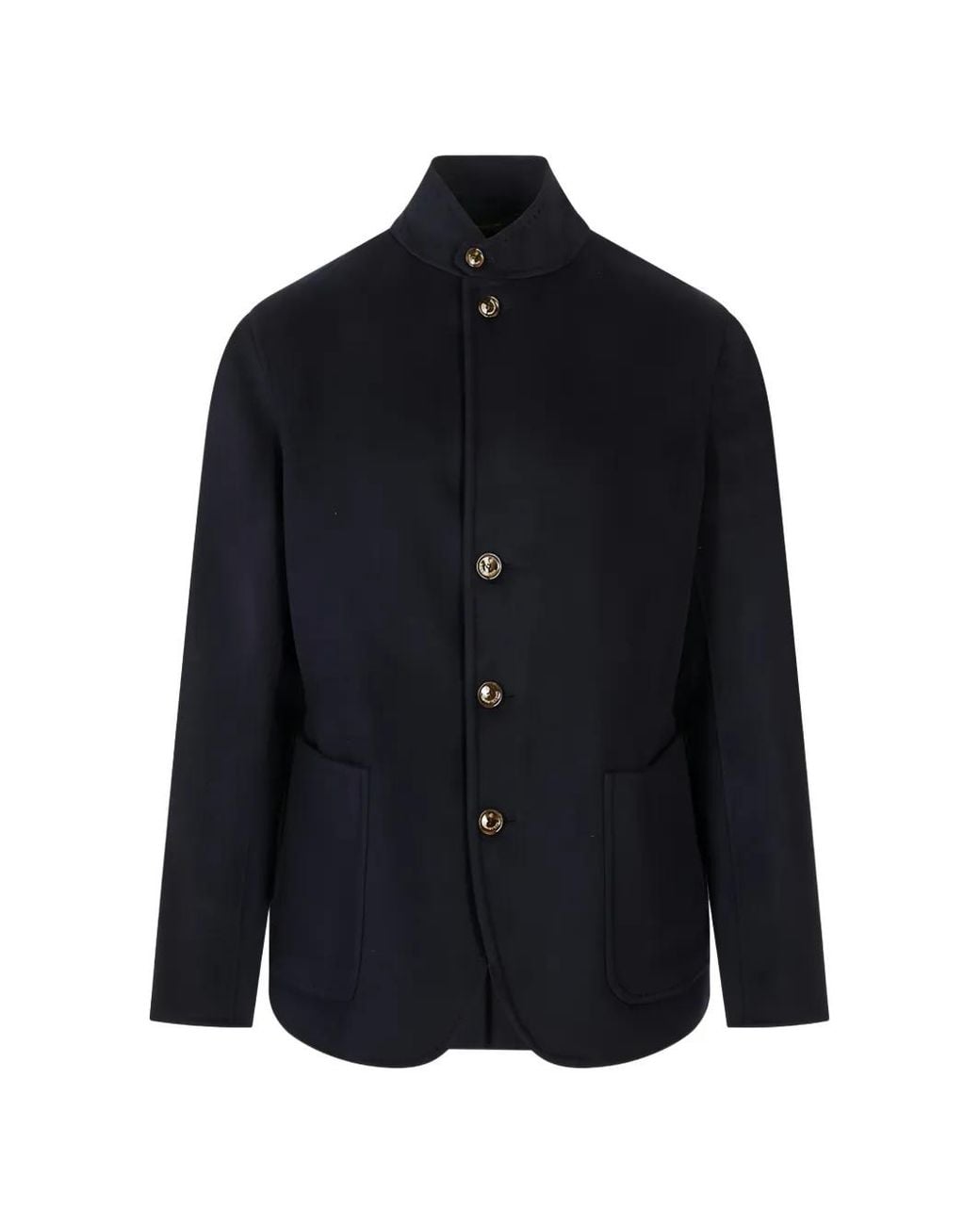 Montecore Blue Button-Up Stand-Collar Jacket for men