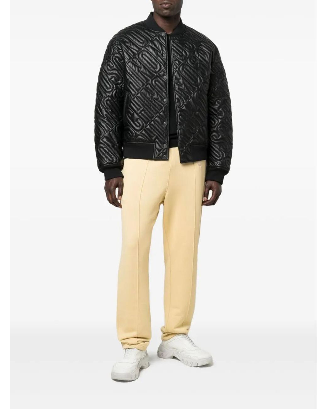 Moschino Black Quilted Bomber Jacket for men