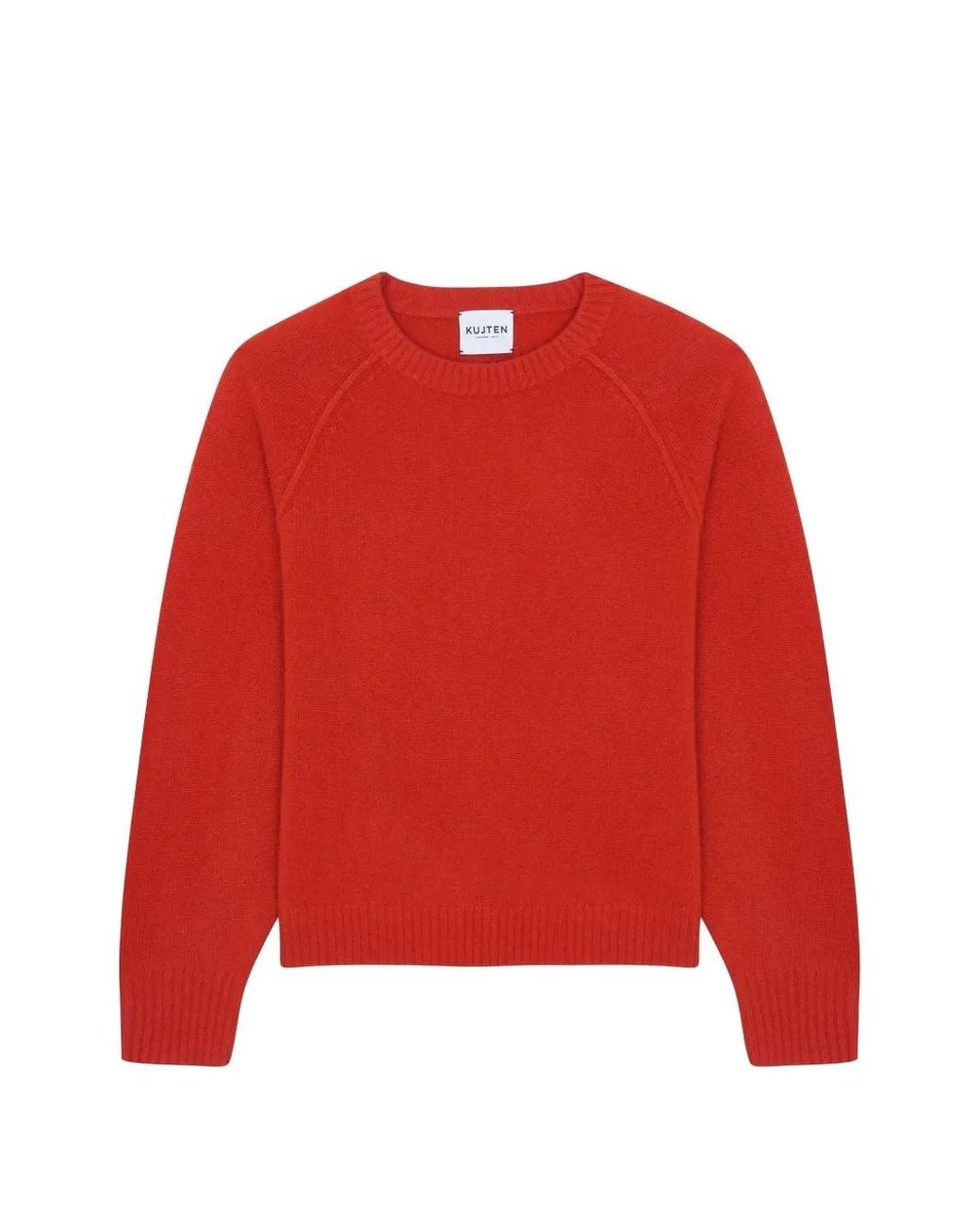 Kujten Red Raglan-Sleeve Cashmere Sweater