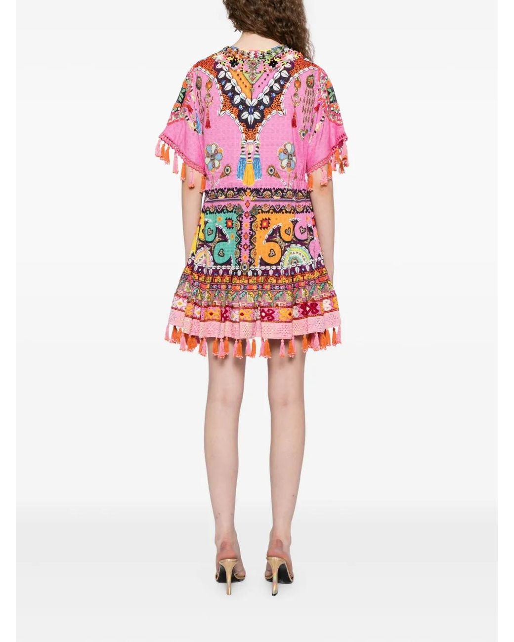 Camilla Red Patchwork Panorama Dress