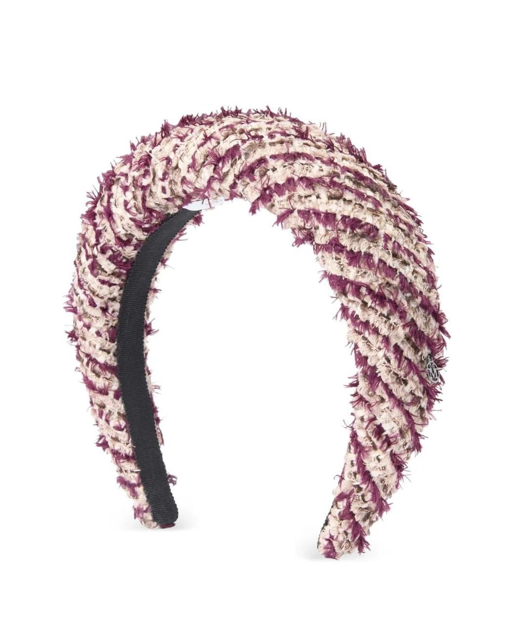 Maison Michel Pink Miwa Tweed-Effect Headband