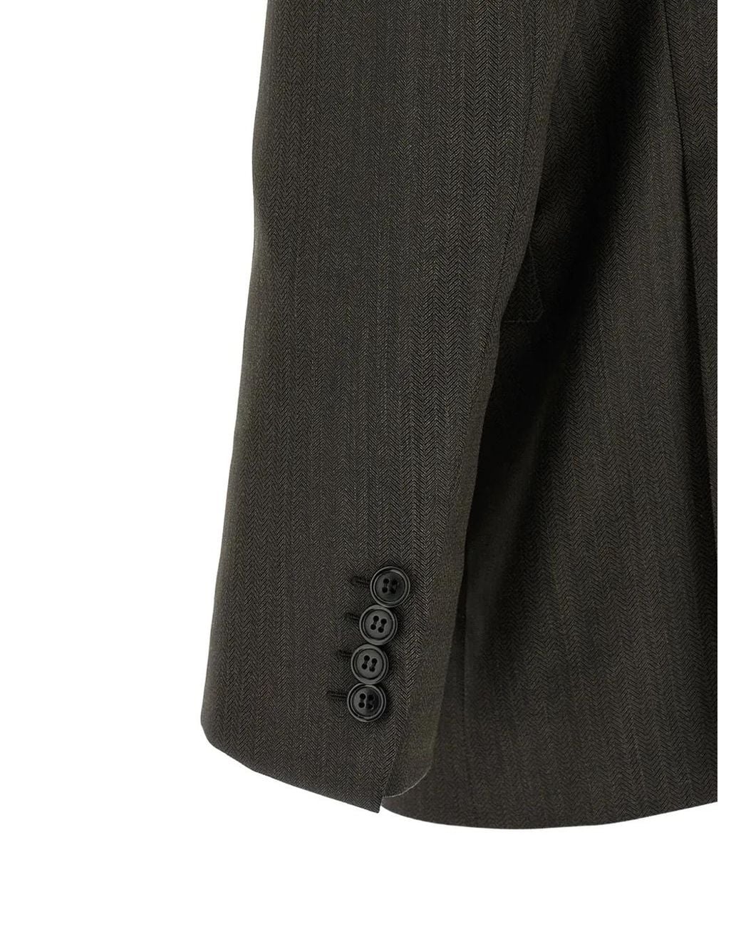 Brioni Black Lipari Herringbone Wool Suit for men