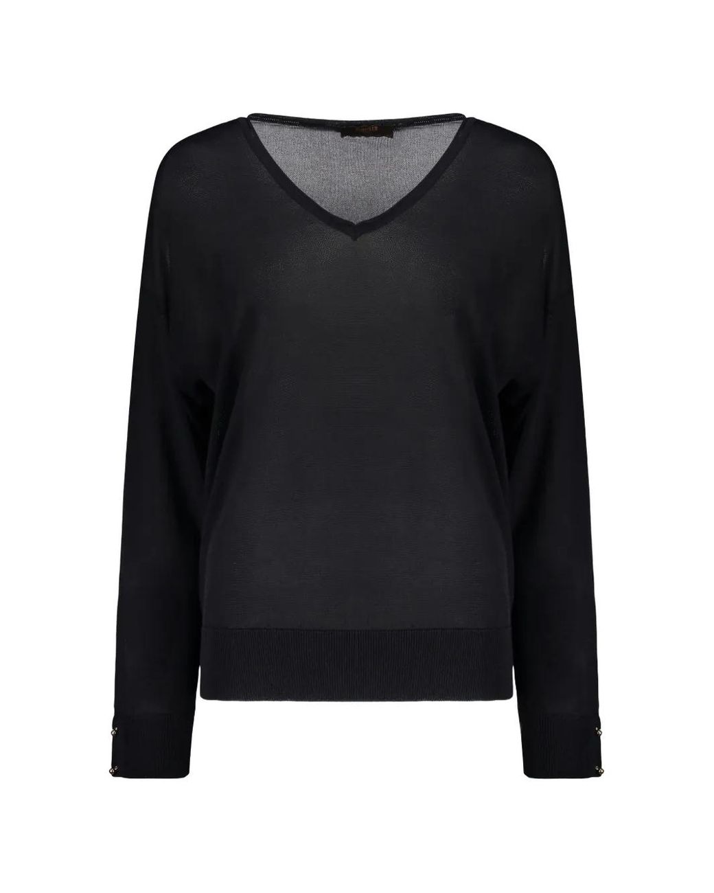Moorer Black Renee V-Neck Long-Sleeve Sweater