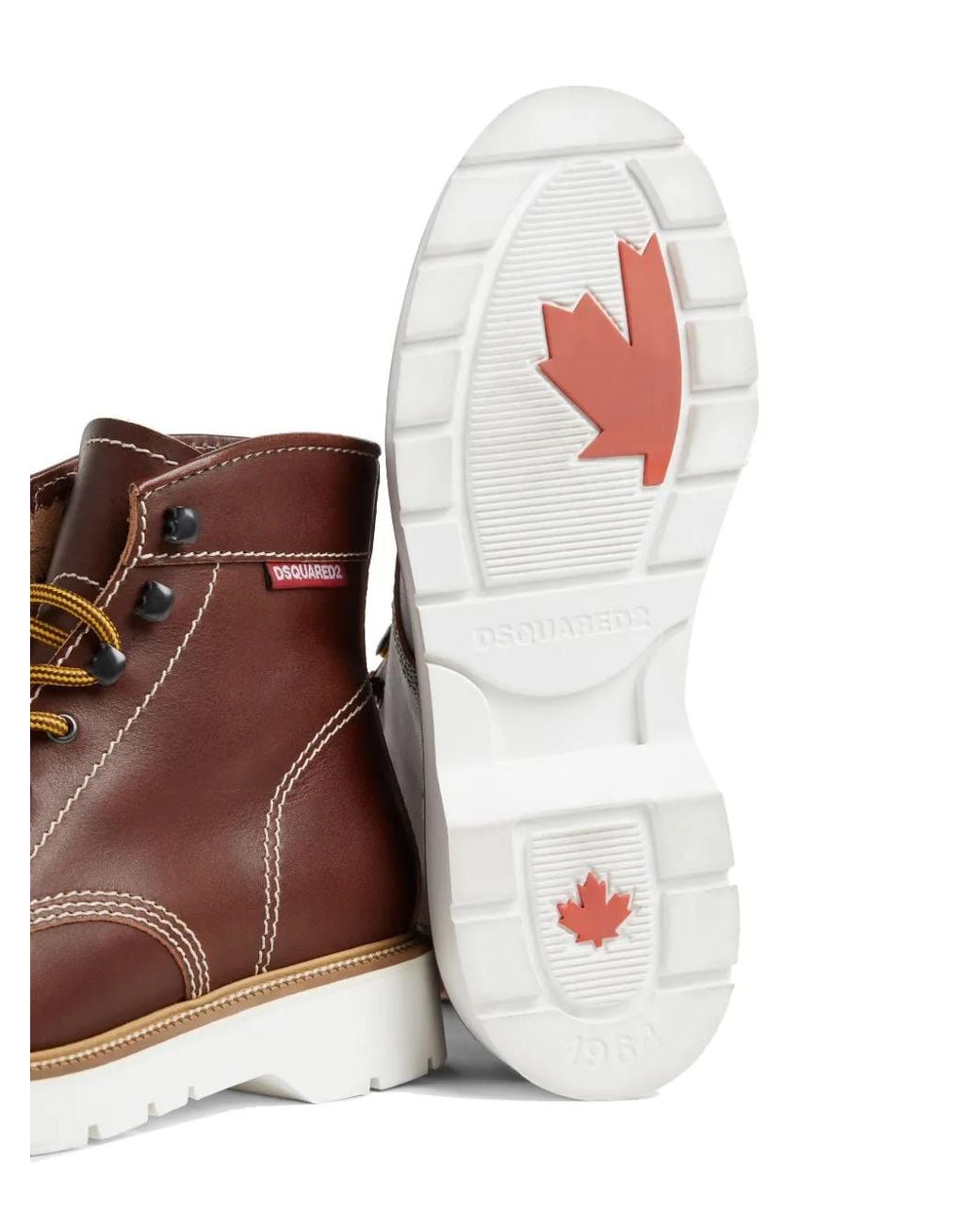 DSquared² Brown Leather Boots for men