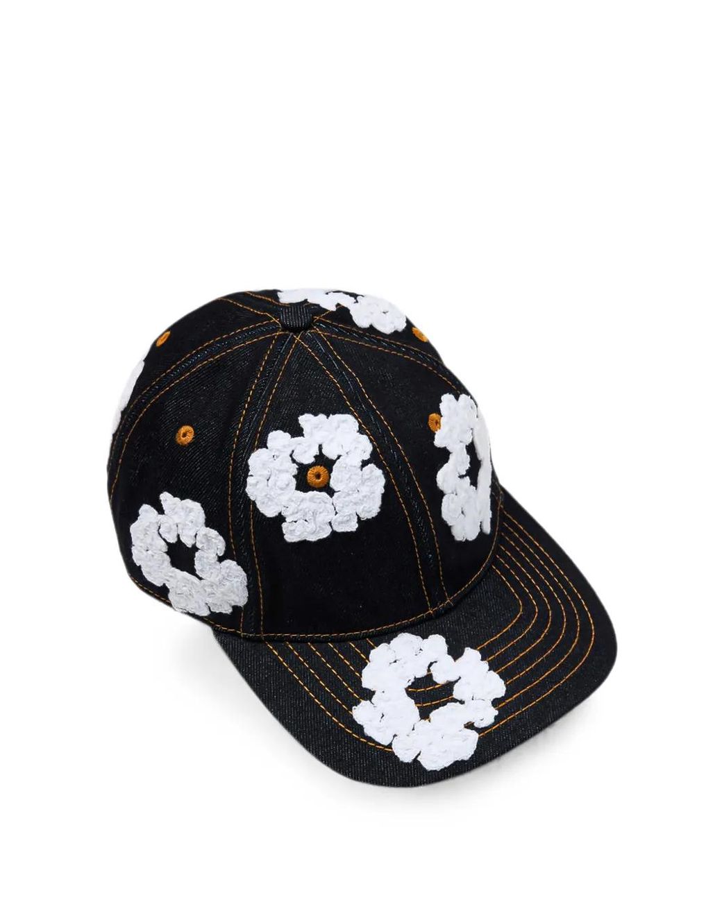 DENIM TEARS Black Cotton Wreath Denim Cap for men