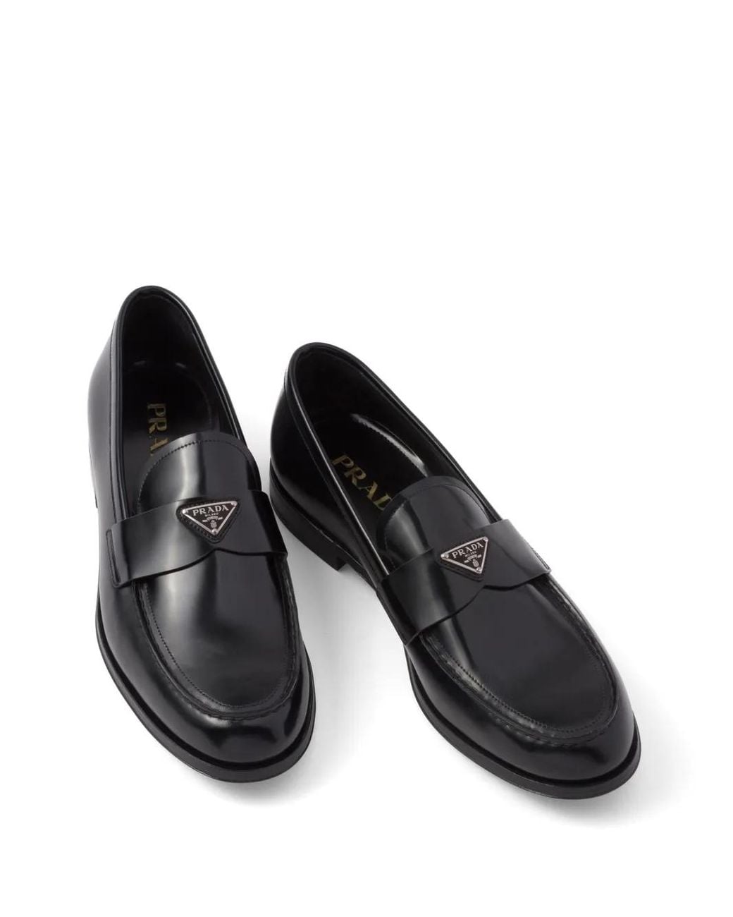 Mocasines Con Efecto Cepillado Prada de hombre de color Black