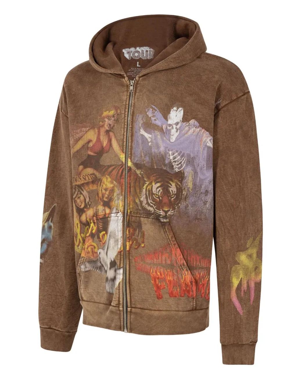パーカー・フーディ Travis Scott Utopia Circus Maximus Tour Zip-Up Hoodie Brown Travis Scott Circus Maximus Tour Zip Up Hoodie - Sweatshirts