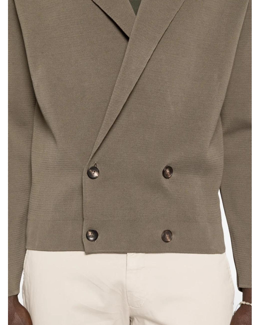 FILIPPO DE LAURENTIIS Brown Double Breasted Cardigan for men