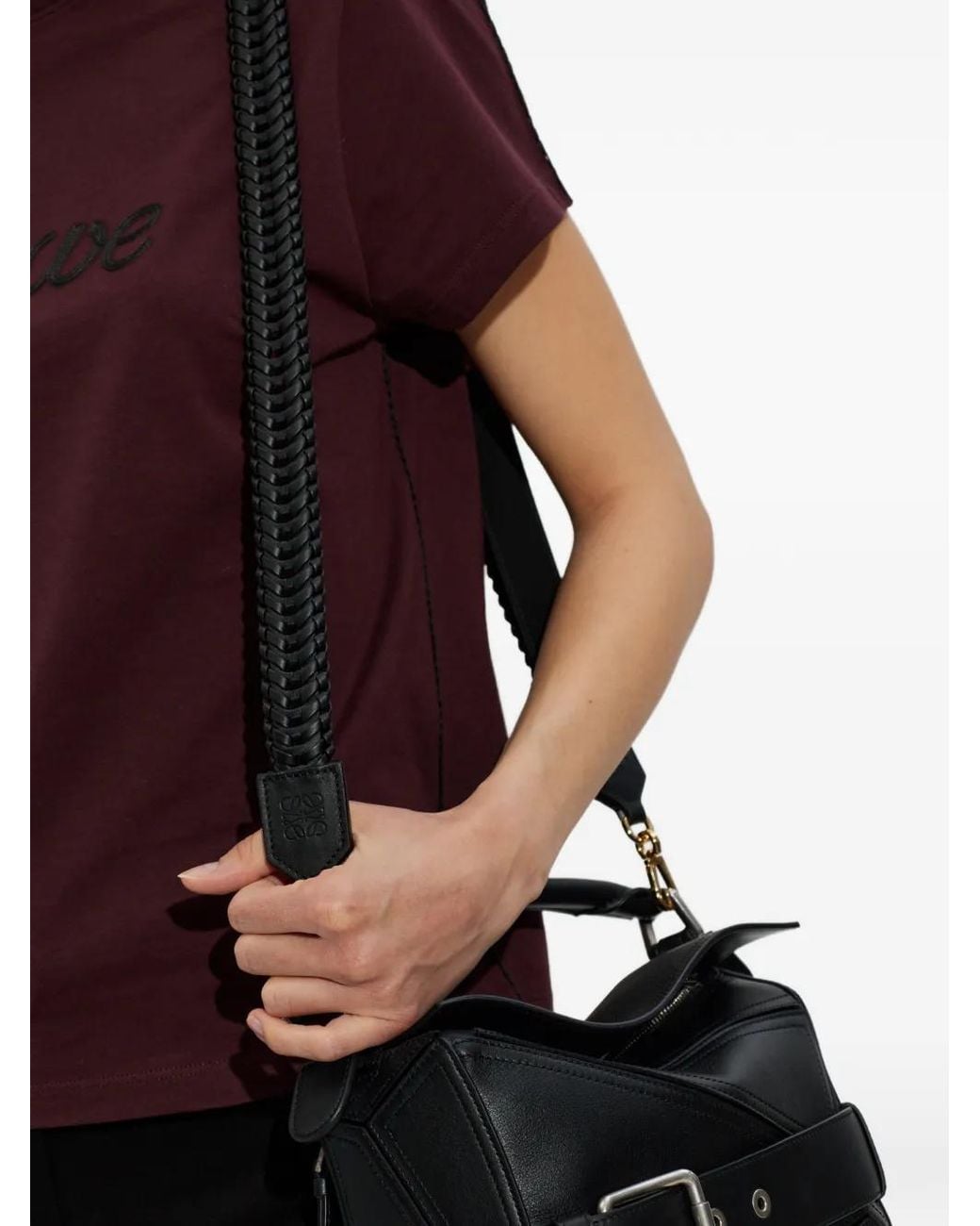 Loewe Black Braided Bag Strap