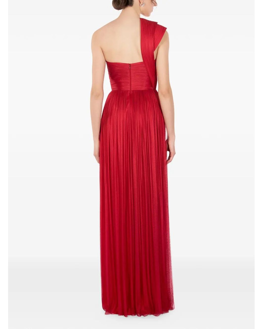 IMROSKA Red 21 One-Shoulder Maxi Dress