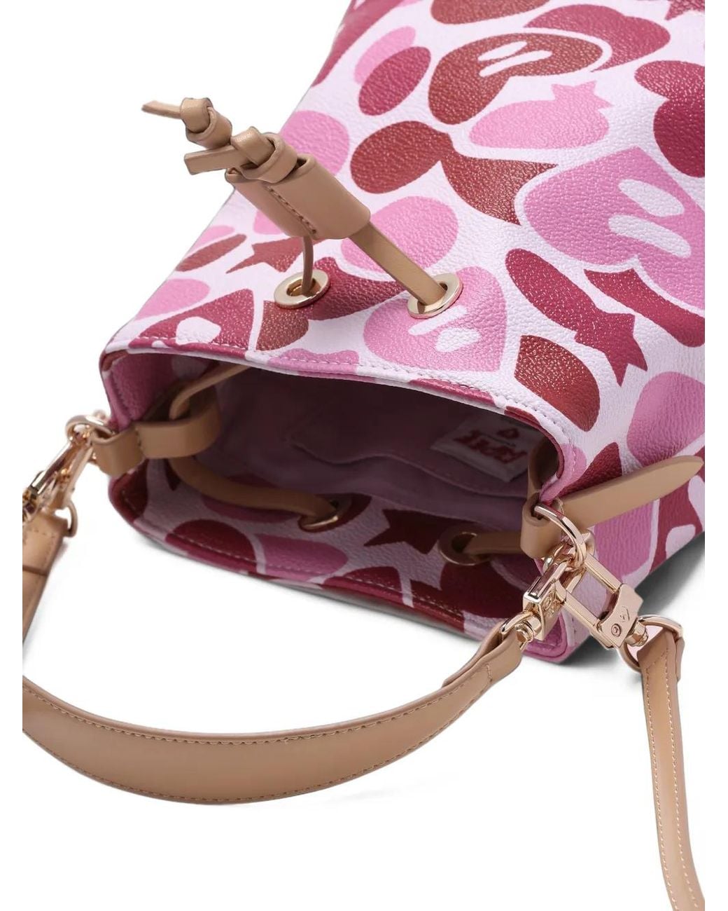AAPE BY A BATHING AP Blue Mini Heart-Camo Bucket Bag