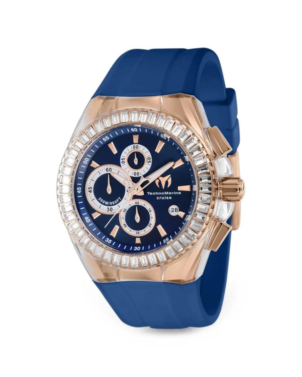 TechnoMarine Blue Cruise Crystal-Embellished 45Mm Watch for men
