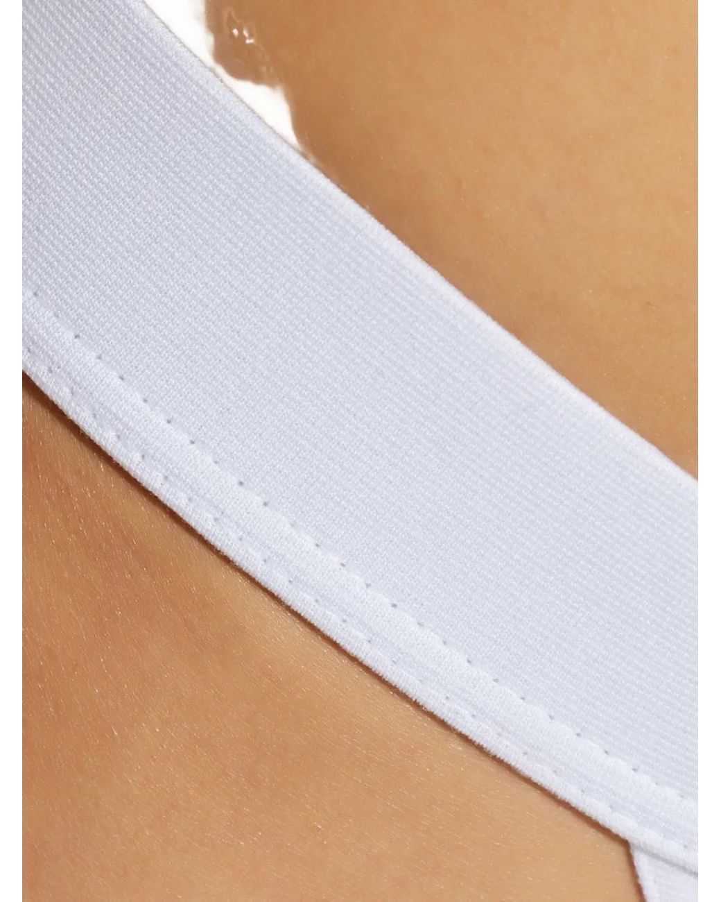 DSquared² White Logo-Patch Thong