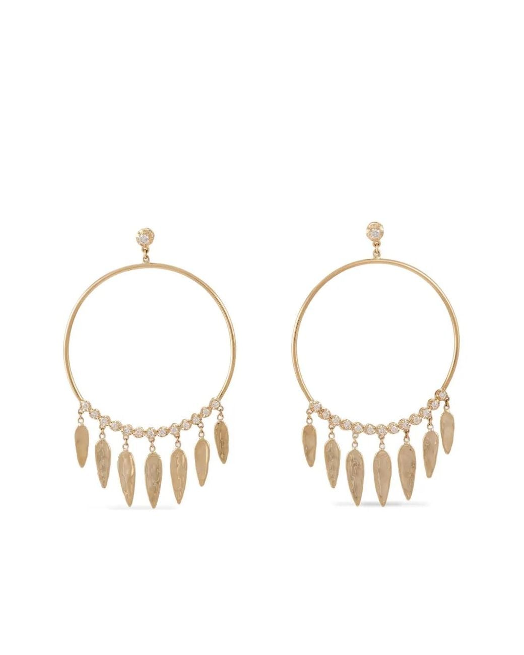 Jacquie Aiche Metallic 14Ct Hoop Diamond Earrings