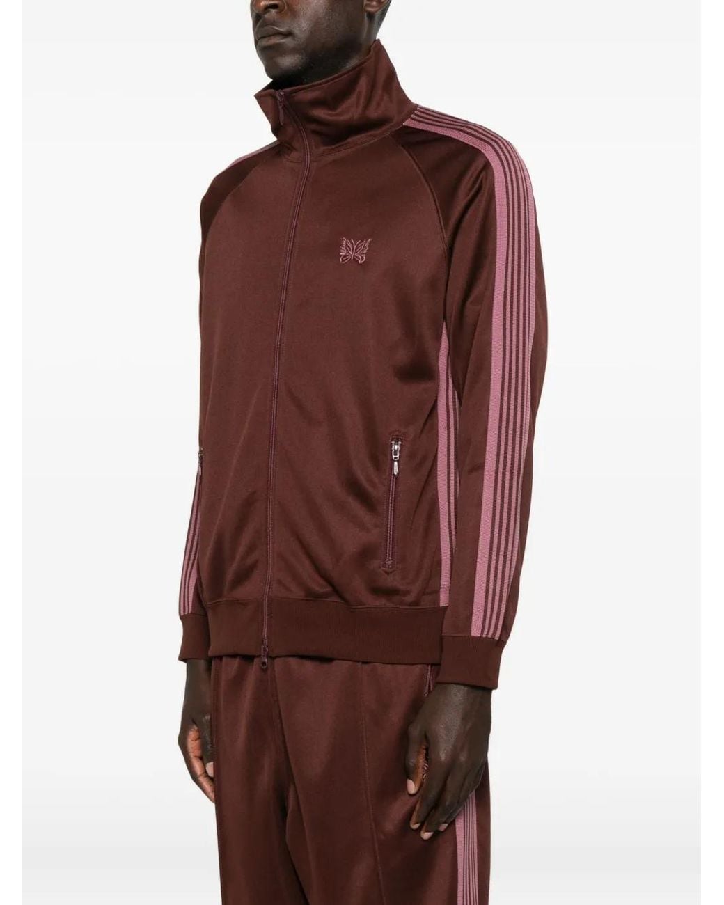 Needles Red Striped Zip Jacket for men