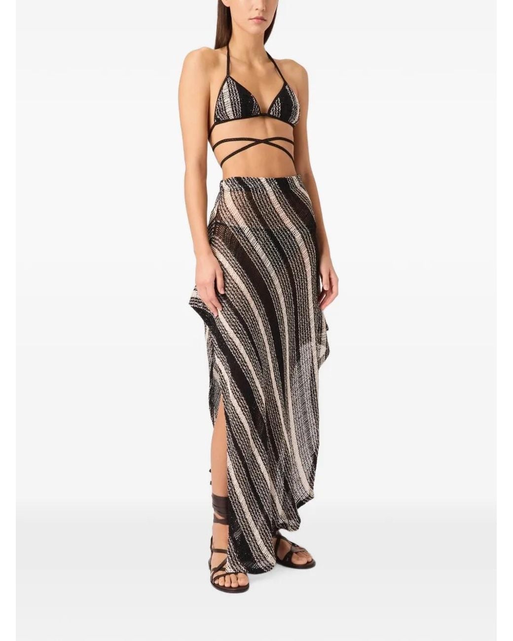Missoni Black Long Mesh Skirt With Sequin Application