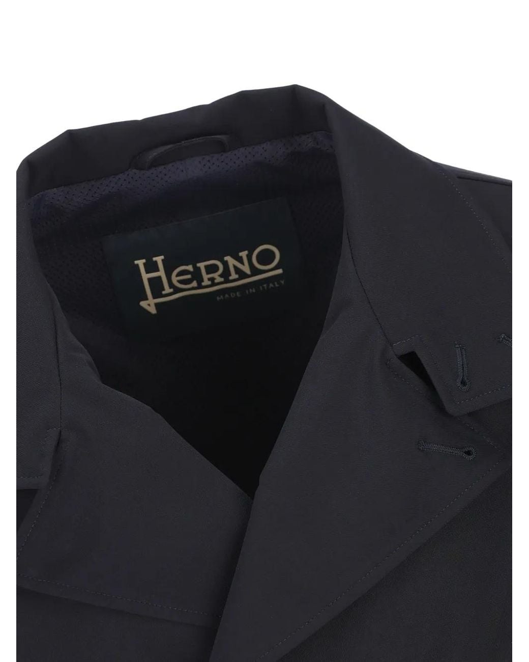 Herno Black Double-Breasted Coat for men