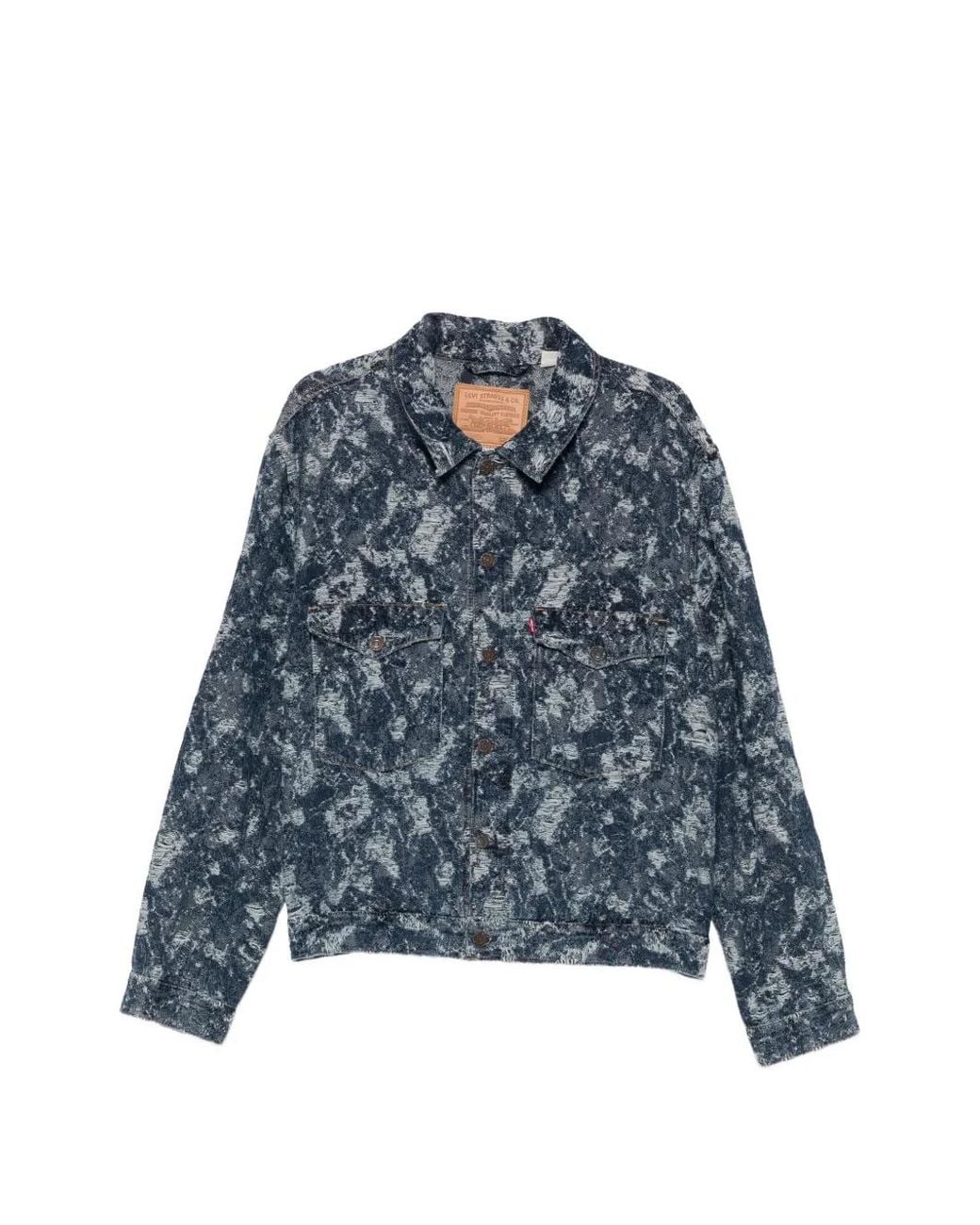 Levi's Blue Veste En Jean À Effet Usé for men