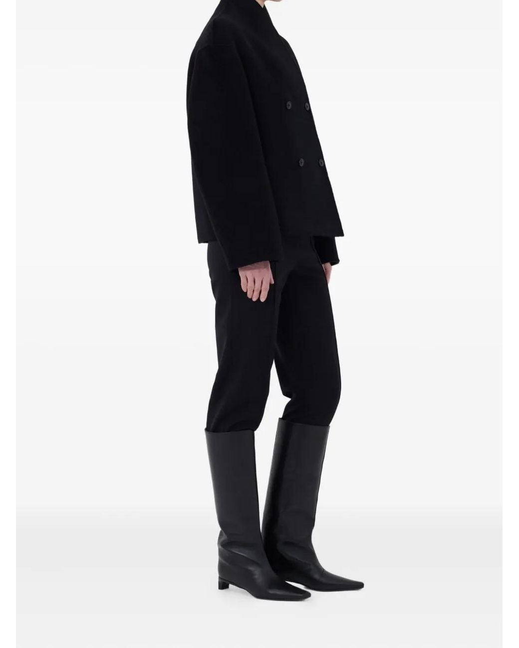 Loulou de Saison Black Double-Breasted Wool Jacket