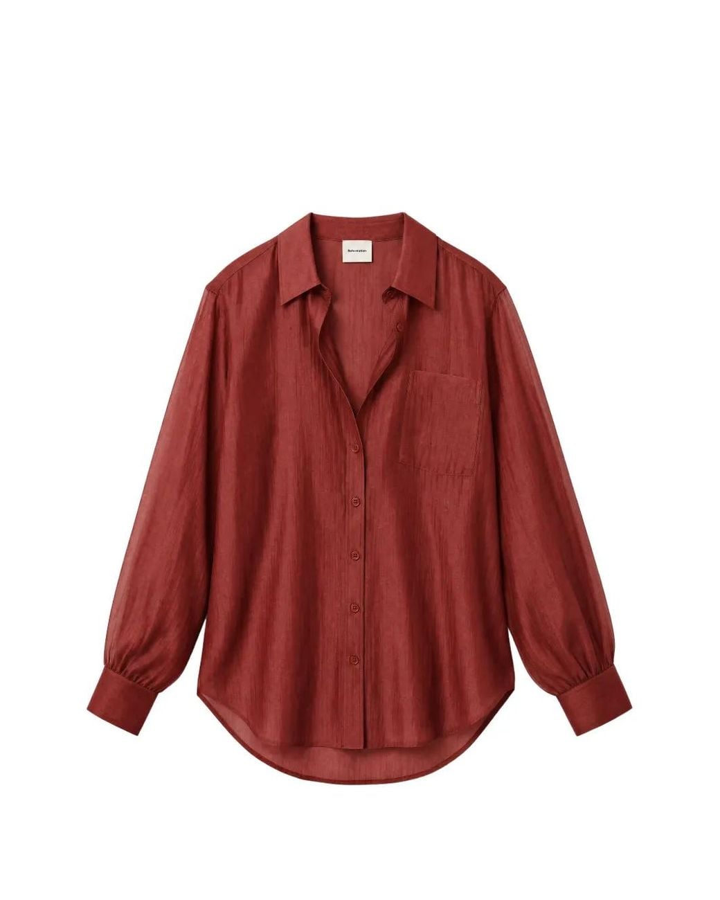 Reformation Red Eli Oversized-Fit Shirt