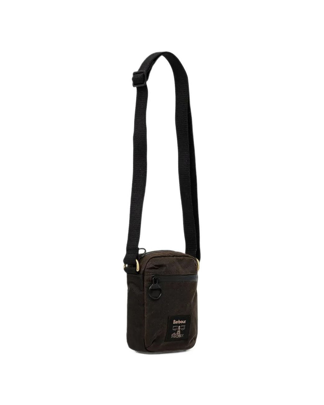 Barbour Black Field Waxed Crossbody Bag for men