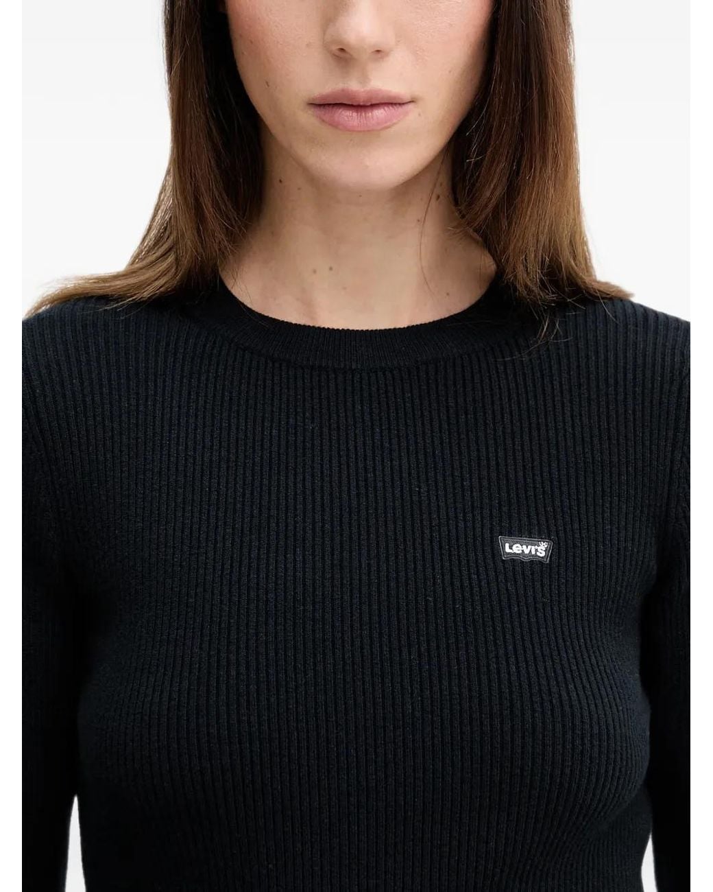 Levi's Black Logo-Detail Long-Sleeve Top