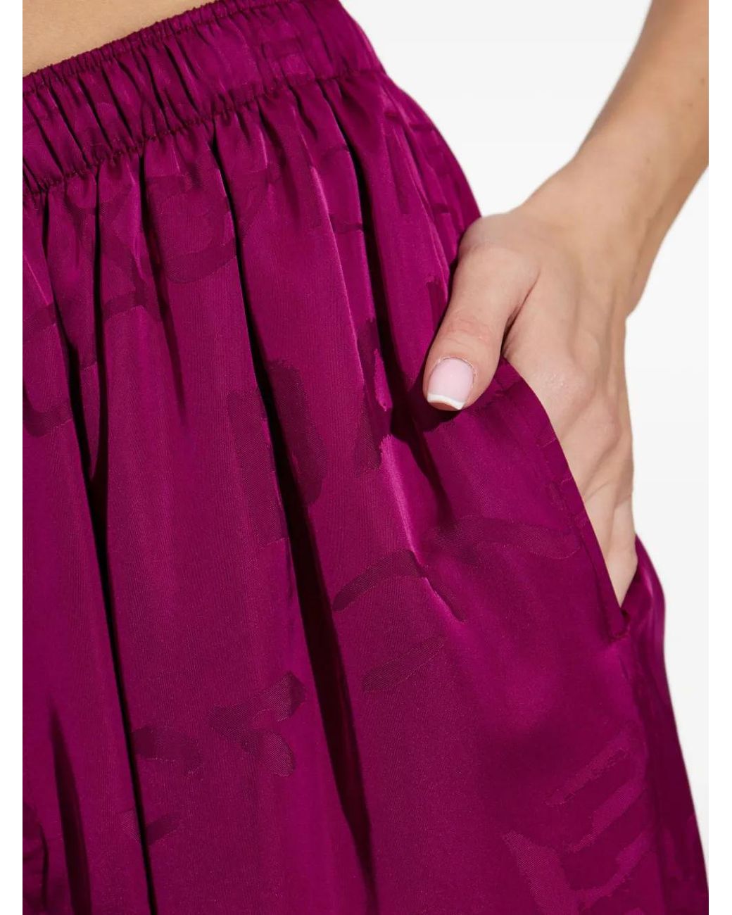 Balenciaga Purple Logo-Pattern Trousers