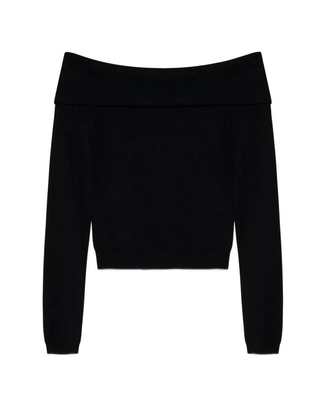 Jonathan Simkhai Black Delphia Off-Shoulder Sweater