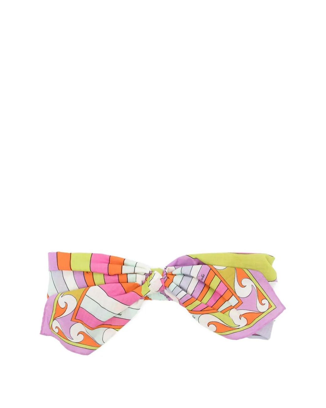 Emilio Pucci White Lightweight Wrap-Around Headband With Decorative Bow Tail