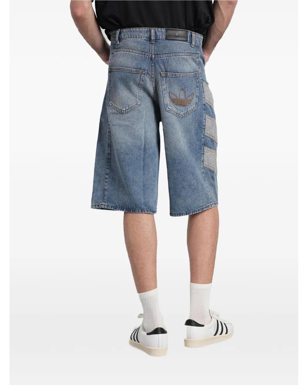 Adidas Blue Short En Jean À Logo Brodé for men