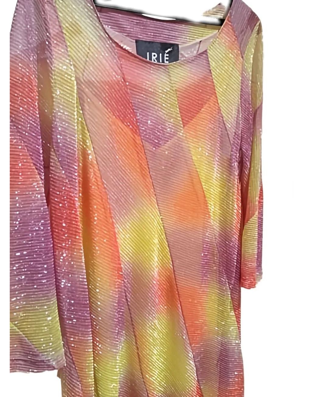 Irie Yellow Diagonal-Patterned Sequin Dress
