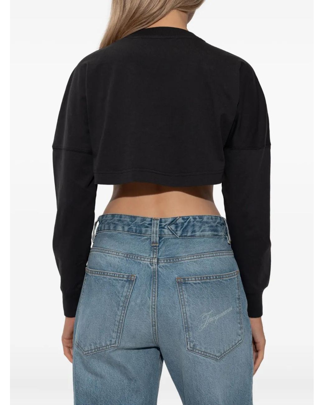 Palm Angels Cropped Top in het Black