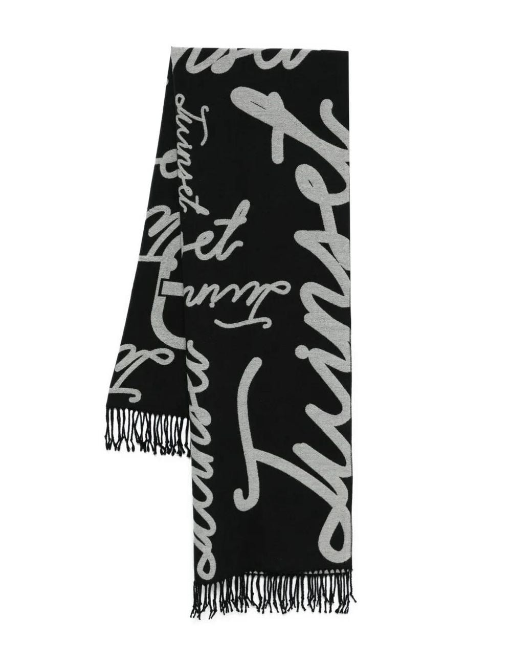 Twinset Black Fringed Scarf