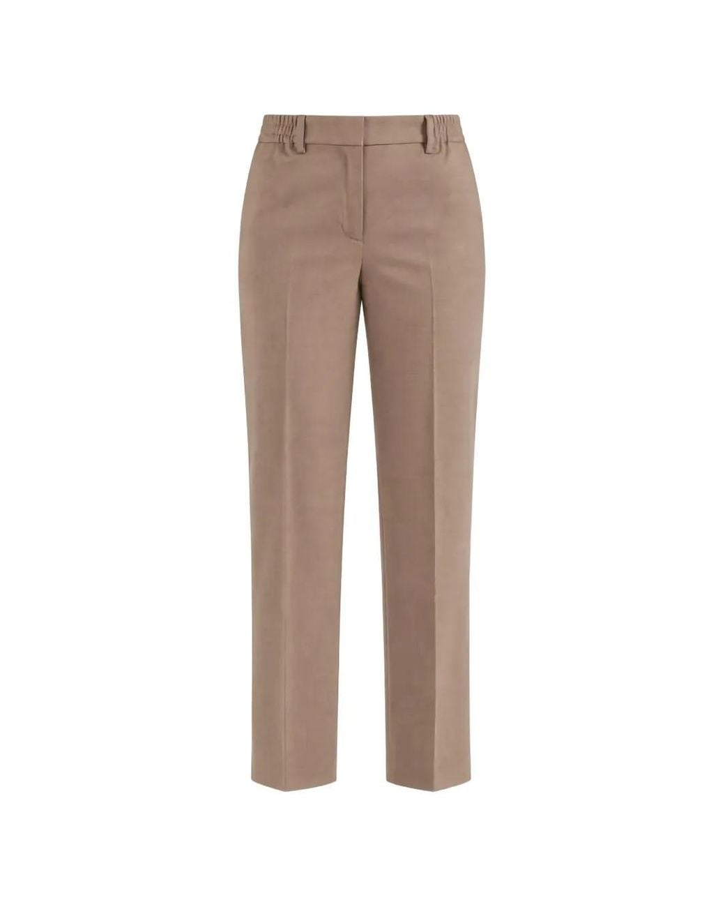 Seventy Natural Elasticated-Waist Cropped Trousers