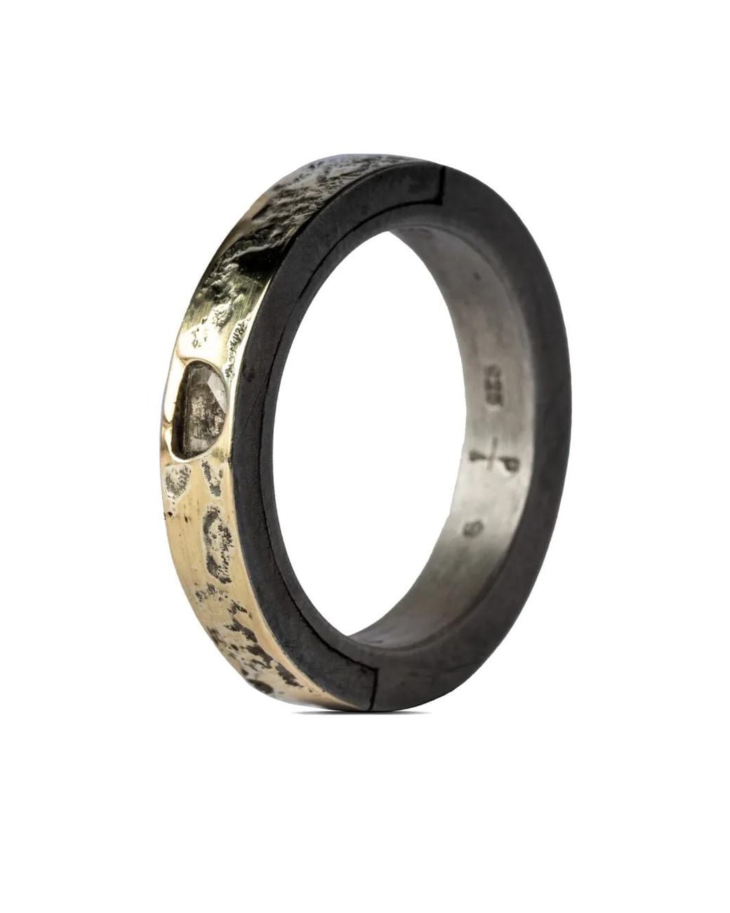 Parts Of 4 Black 18Kt-Plated Sistema Diamond Sterling- Ring