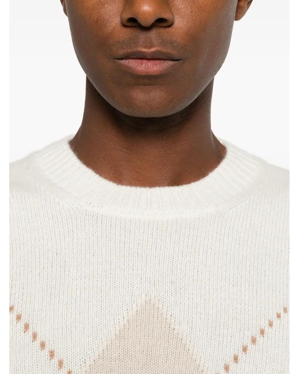 Fileria White Pull À Motif De Losanges for men